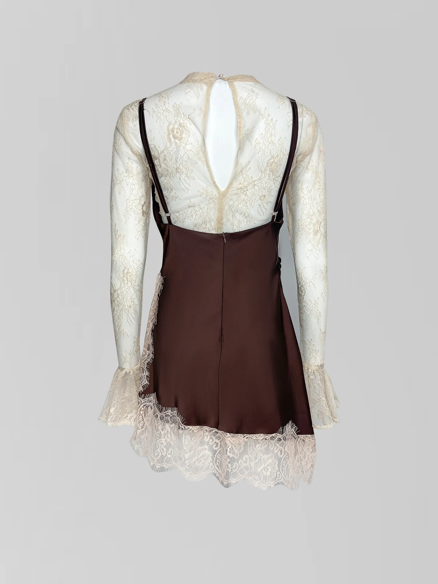 Комплект Kasiet из платья-комбинации с кружевной вставкой и кофты из гипюра