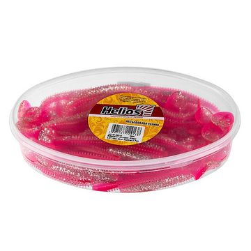 Виброхвост несъедоб. Shaggy 5,12/13 см Silver Sparkles & Pink 50шт. (HS-18-035-N) Helios