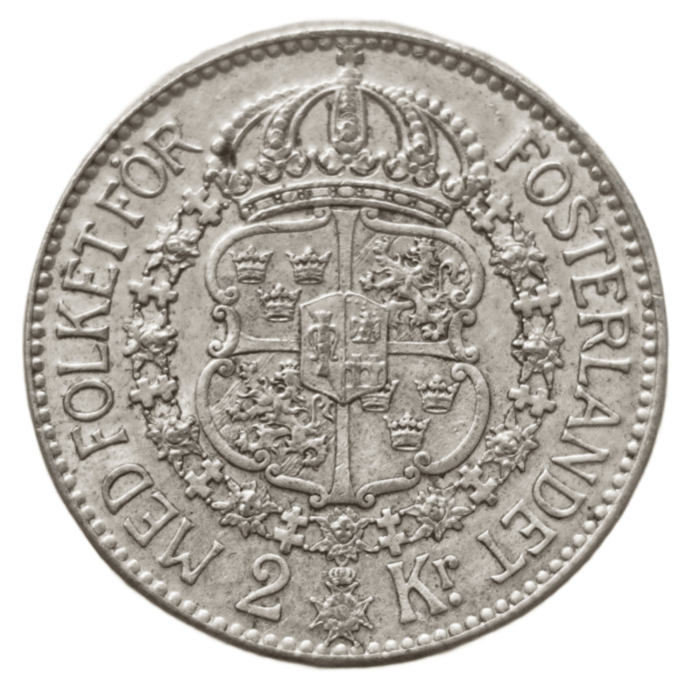 Монета 2 кроны (kronor) 1938 год Швеция