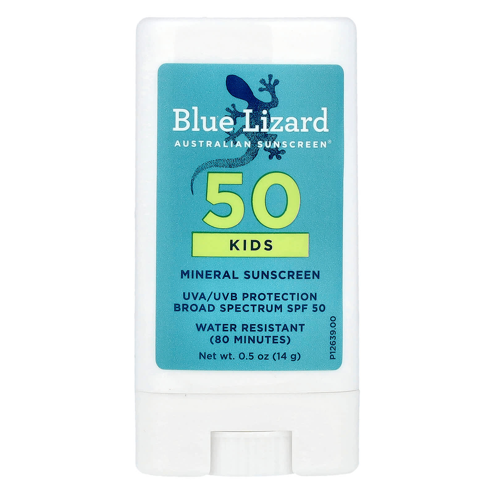 Blue Lizard Australian Sunscreen, Минеральное солнцезащитное средство-стик для детей, SPF 50+, 14 г (0,5 унции)