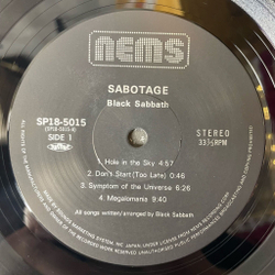Винтажная виниловая пластинка LP Black Sabbath Sabotage (Japan 1980) (No Obi)