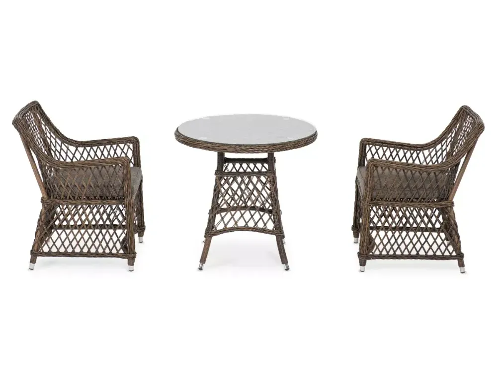 "Эспрессо-80 L" обеденная группа плетеная, цвет коричневый