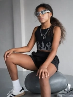 Спортивный костюм для девочки в сад топ и шорты