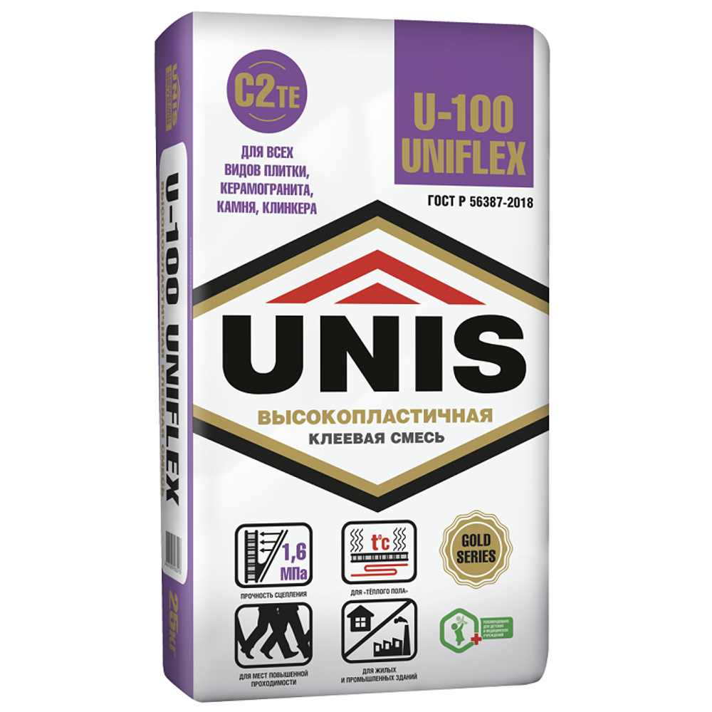 Клей плиточный Unis Uniflex U-100 25 кг