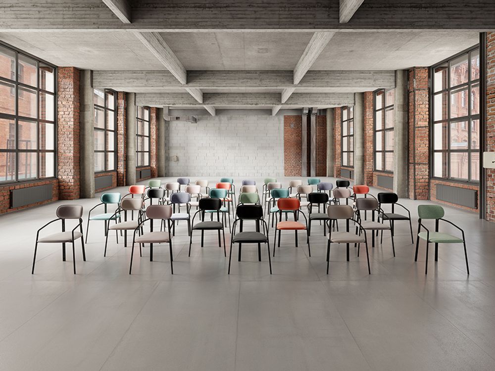 Стул Ror, Round, рогожка, черный/зеленый