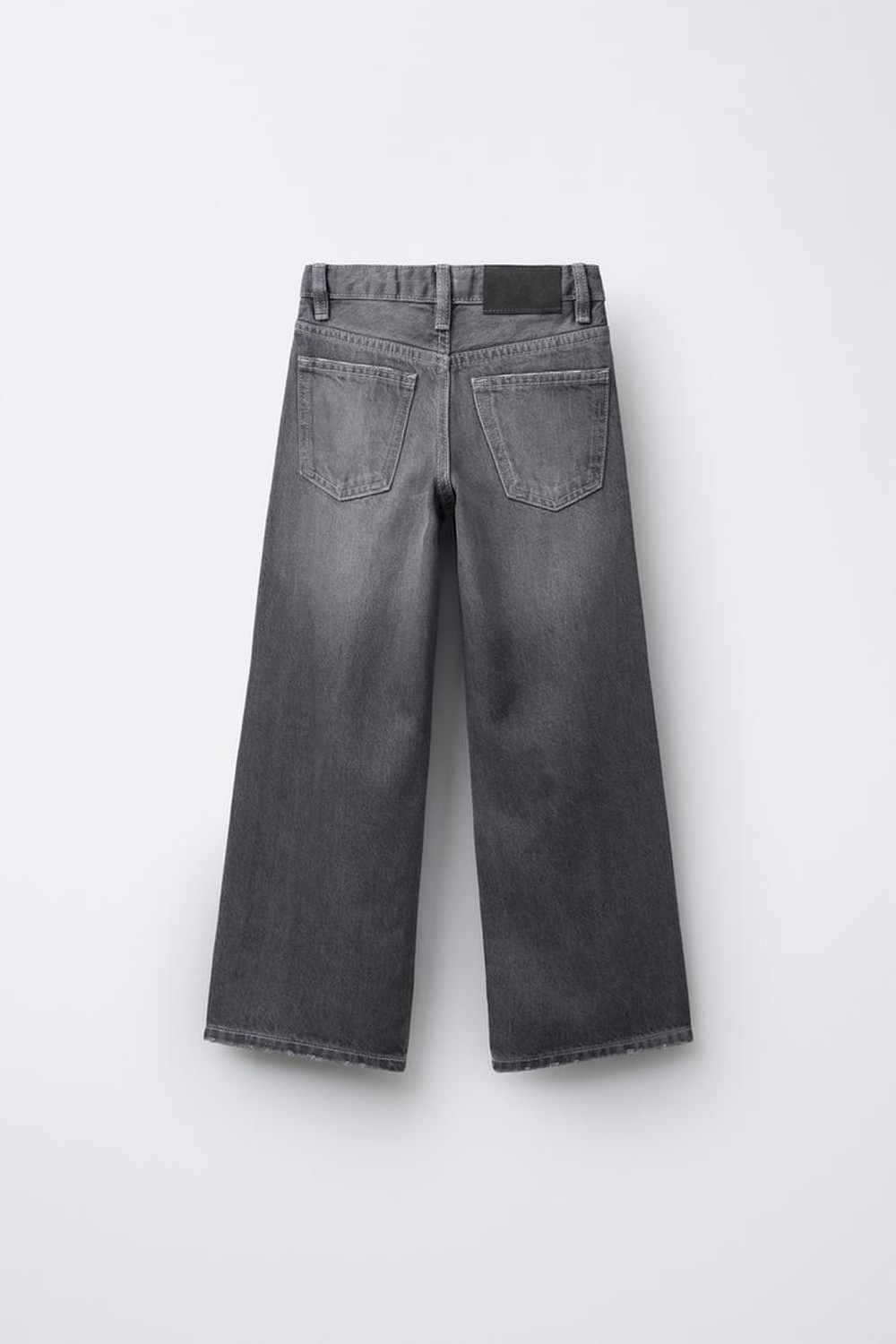 ZARA ДЖИНСЫ WIDE LEG СО СТРАЗАМИ, СЕРЫЙ