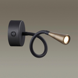 4289/3WL HIGHTECH ODL22 475 черный с античн.бронзой Настенный светильник с выкл. IP20 LED 3W 265Лм 3000K ODDS