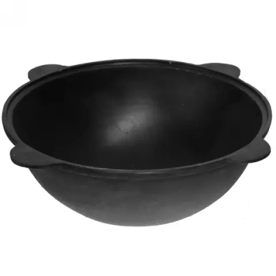 Казан чугунный 22 литра с крышкой с круглым дном