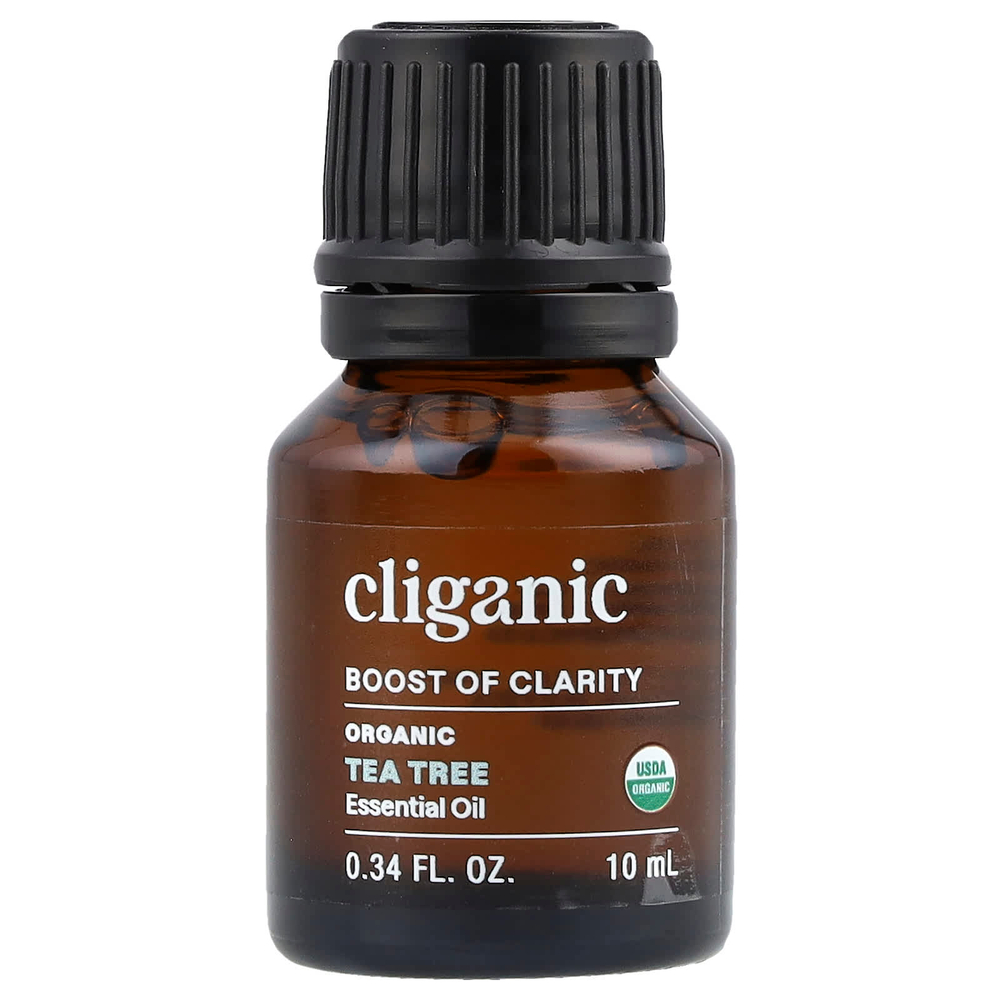 Cliganic, Boost of Clarity ™, органическое эфирное масло, чайное дерево, 10 мл (0,34 жидк. Унции)
