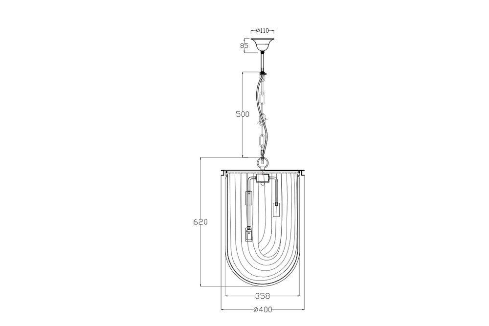 20MD3231-3NI Светильник потолочный d40*61см