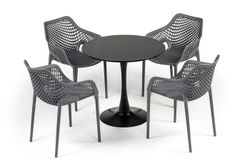 "Беллини" обеденная группа на 4 персоны, цвет темно-серый
