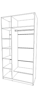 шкаф трёх створчатый 600×1200×2300 правый Вектор+