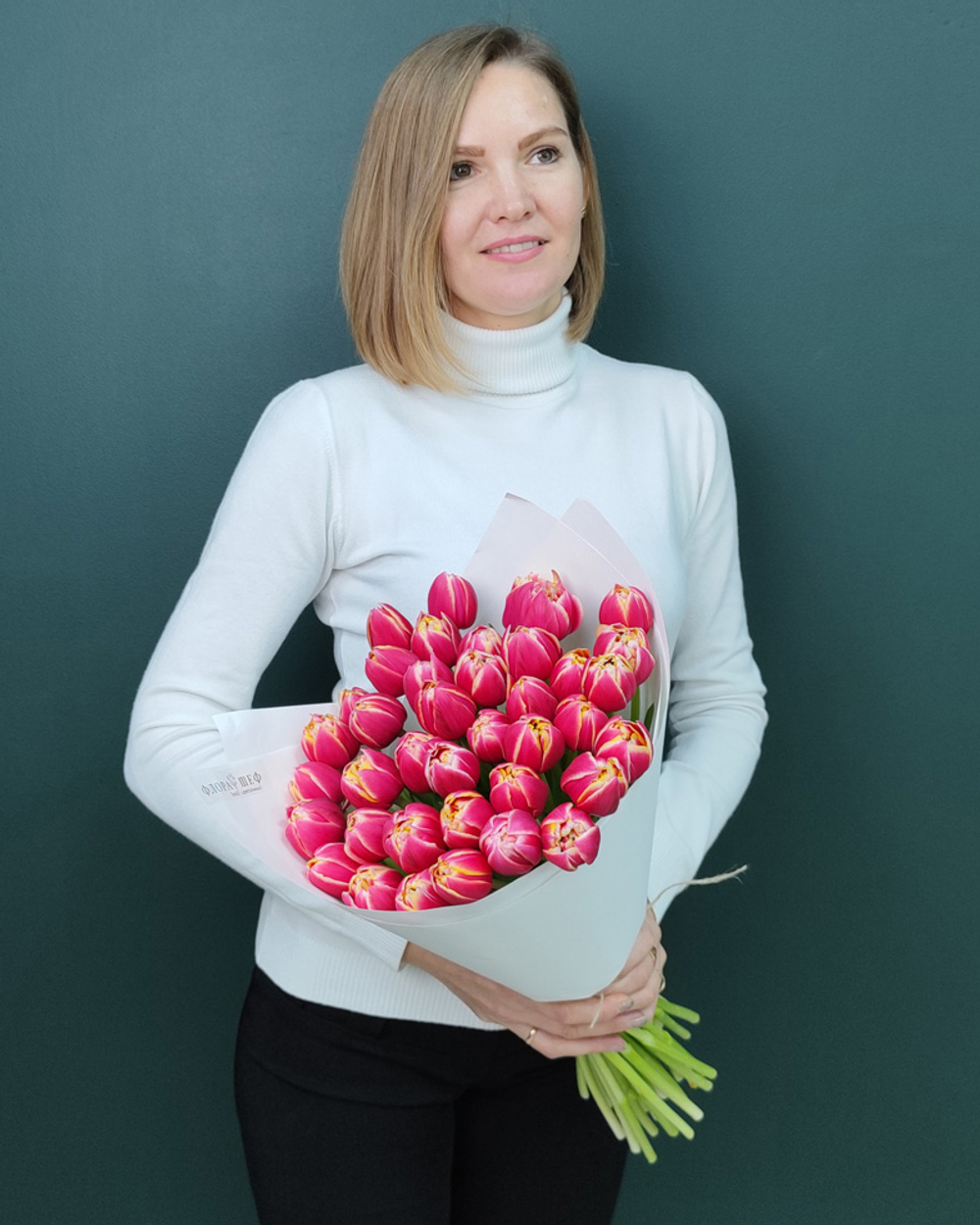 Тюльпан пионовидный розовый Колумбус,39 штук(00066)