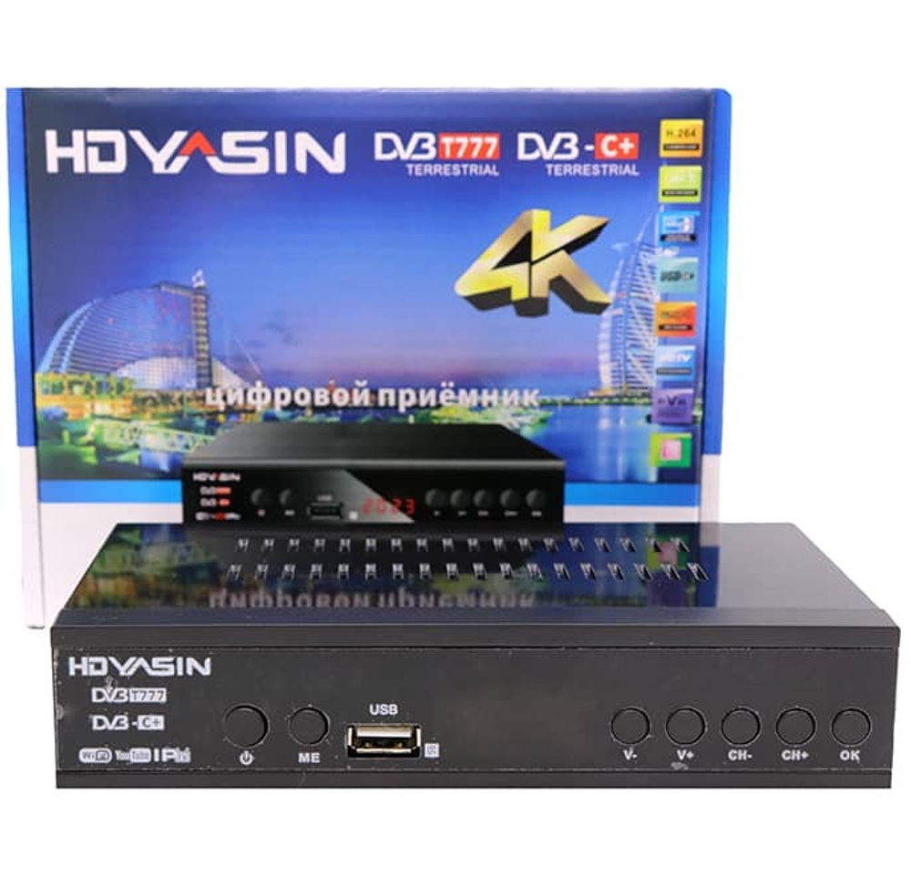 Цифровая ТВ приставка DVB-T-2 HD YASIN T777 (Wi-Fi) + HD плеер