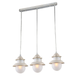 Подвесной светильник 3х60Вт E27, металл/стекло, бежевый