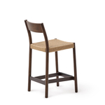 Analy Полубарный стул из массива дуба с отделкой под орех и сиденьем из веревки 65 см
