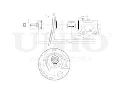 Амортизатор газовый передней подвески правый UNIO SAB-10185