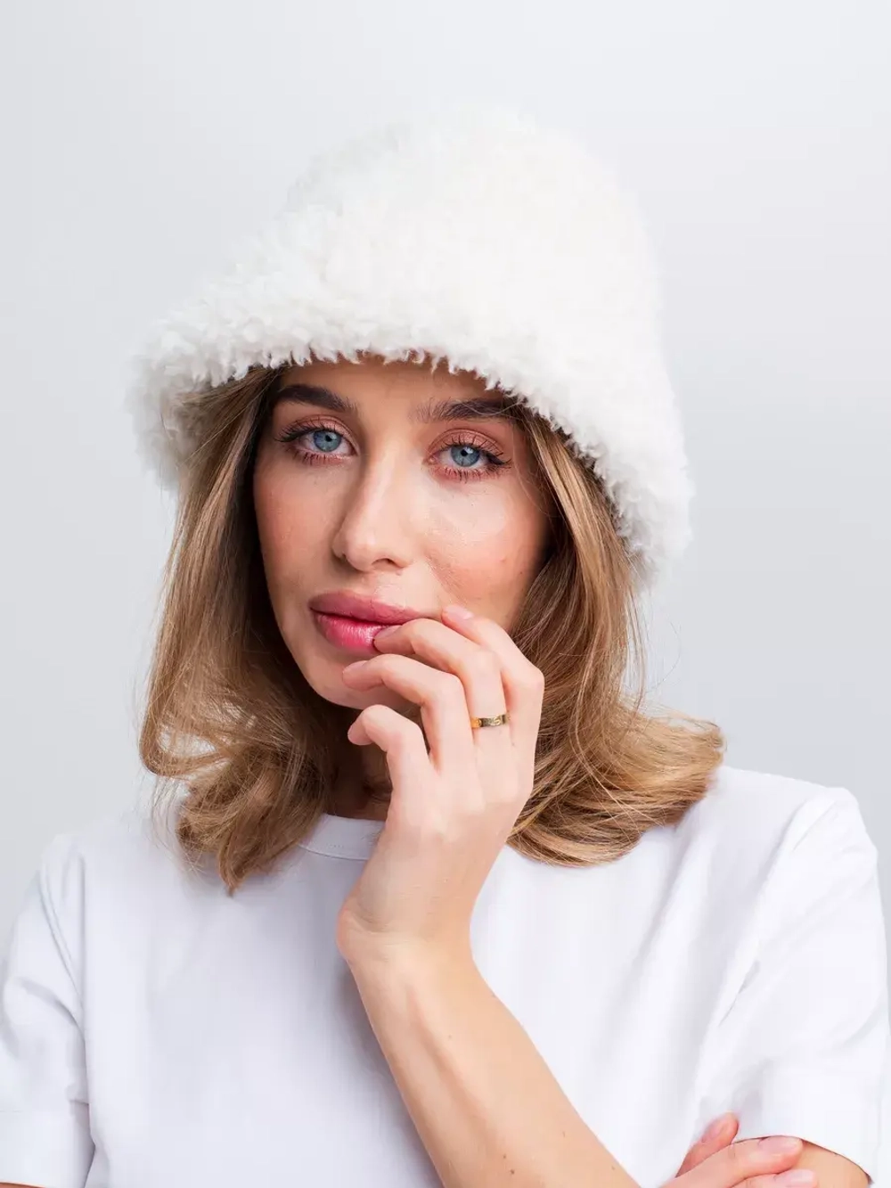 Премиальная Панама теплая из шерсти, белая, SilverFox