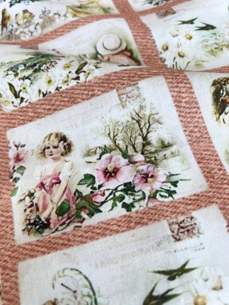 ВИНТАЖНЫЕ ОТКРЫТКИ, Купон 58/110 см - 100% хлопок 7