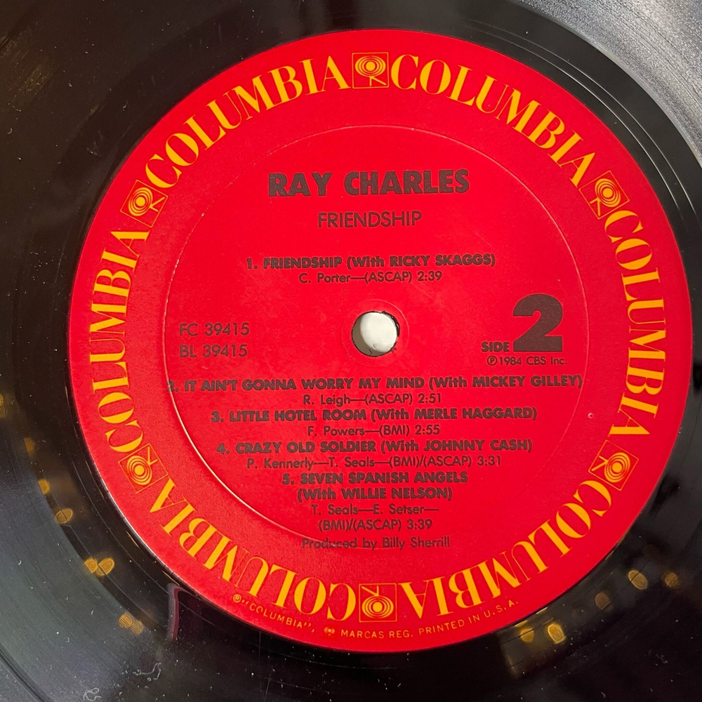 Винтажная виниловая пластинка LP Ray Charles Friendship (USA 1984)