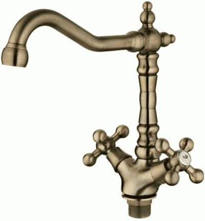 смеситель кухня LEDEME крест, бронза L4019С