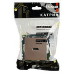 Розетка HDMI 2.1, Type A (механизм), STEKKER GLS00-7118-02, серия Катрин, шампань 50063