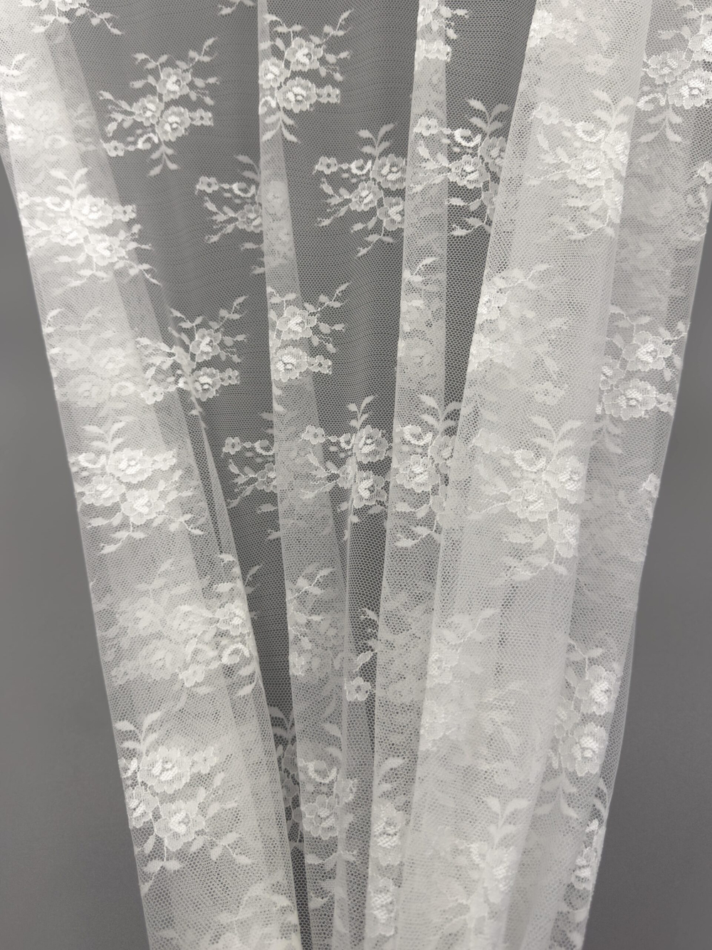 Гипюр эластичный теплый белый ширина 150 см мягкий