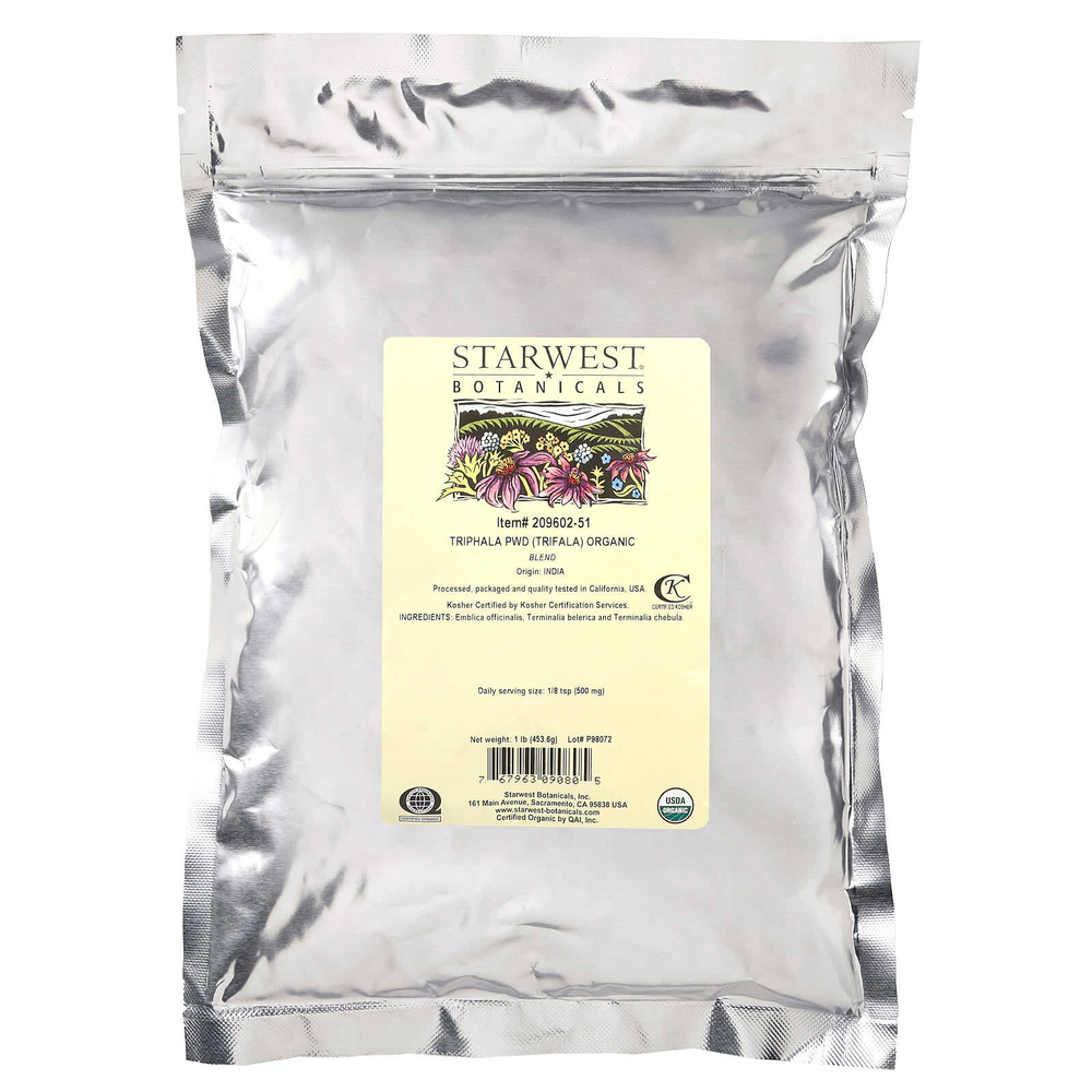 Starwest Botanicals, органическая смесь трифала (Trifala), 453,6 г (1 фунт)