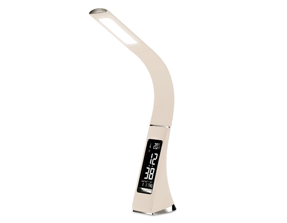 Светодиодная настольная лампа с дисплеем DE511 BG бежевый LED 3000-6400K 6W+LCD 2W