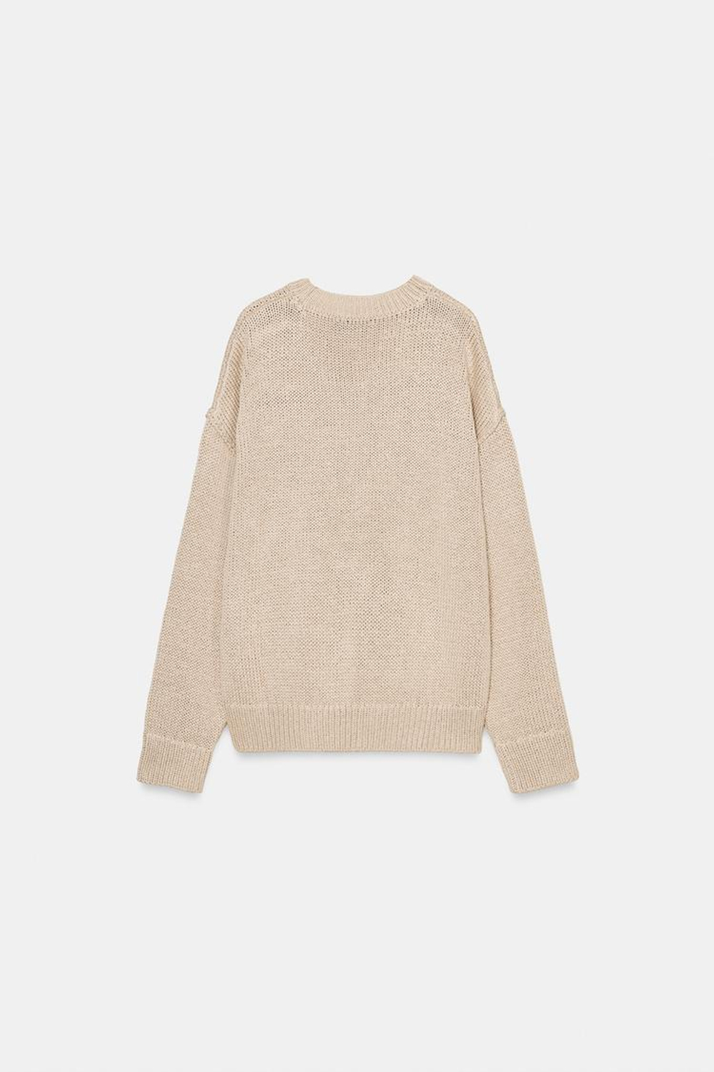 ZARA СВИТЕР КРУПНОЙ ВЯЗКИ, БЕЖЕВЫЙ
