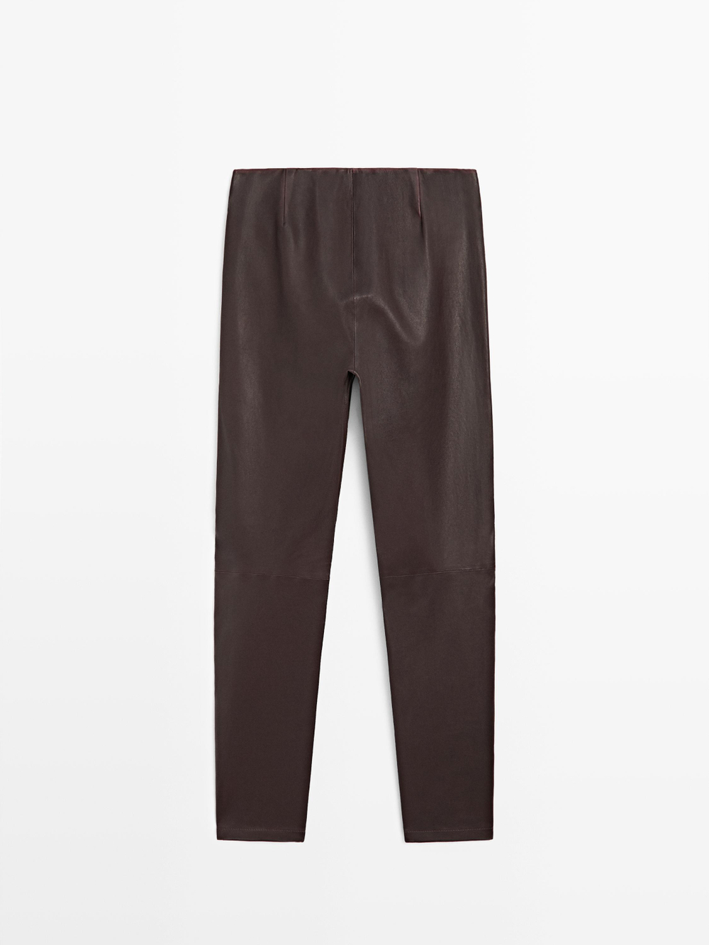 Massimo Dutti Легинсы из кожи наппа, коричневый