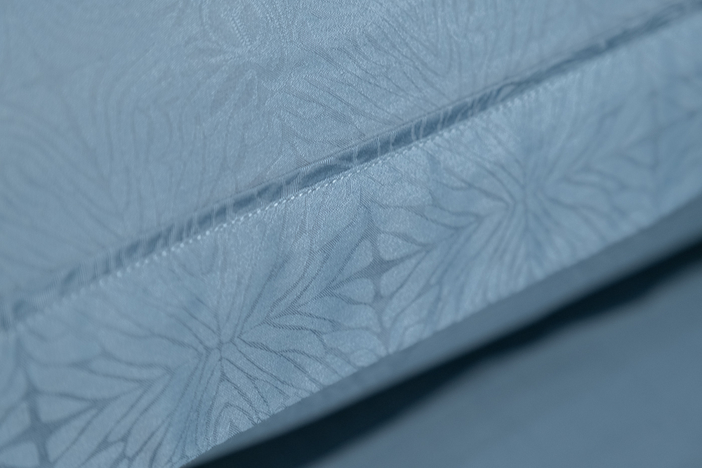 Постельное белье 1.5 спальное Garda Decor Муар сине-зеленое бамбук