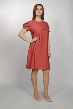Летнее платье 2839АП, лососевый #97Л052839АП