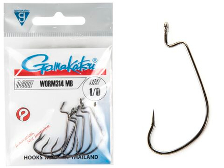 Крючки офсетные Gamakatsu Worm 314 HOOKS разм. 1/0 6шт.