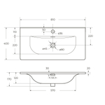 Тумба подвесная с раковиной ETNA39-800/390-2C-SO-RW-P+BB-8099-3-80