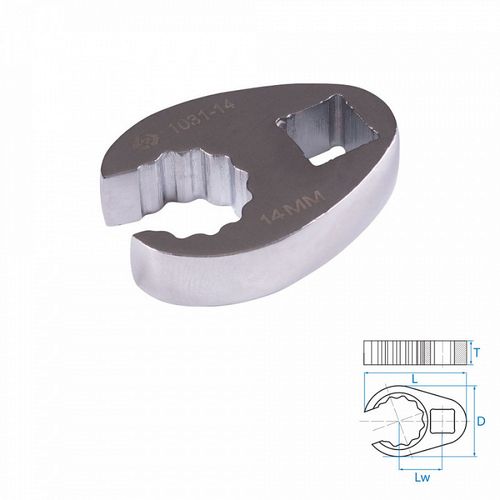 KING TONY (1031-14R) Ключ разрезной (воронья лапка) 14 мм, 3/8"