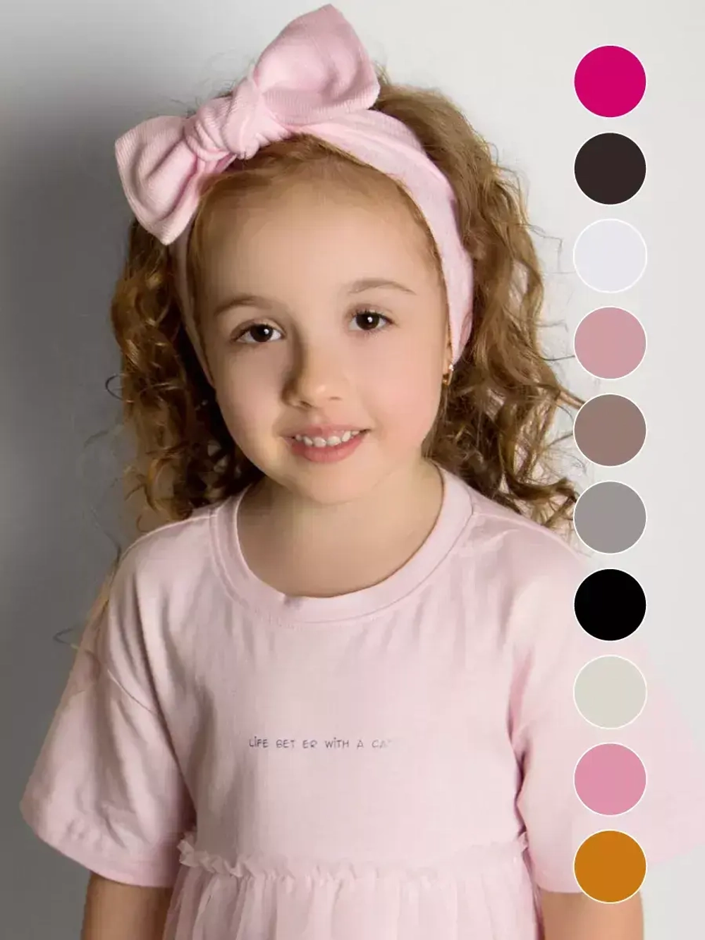 Повязка на голову для девочки солоха розовая