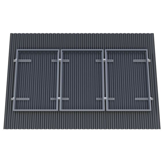 Крепёж трёх солнечных батарей 300-600 Вт на наклонную крышу. 70 мм, фото №997277559