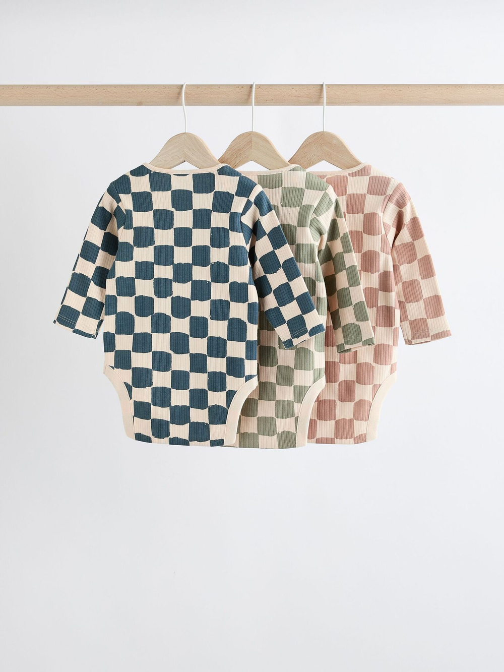 Боди с длинным рукавом для малышей Next K79-793, 3 шт., Бежевый, Синий, Розовый