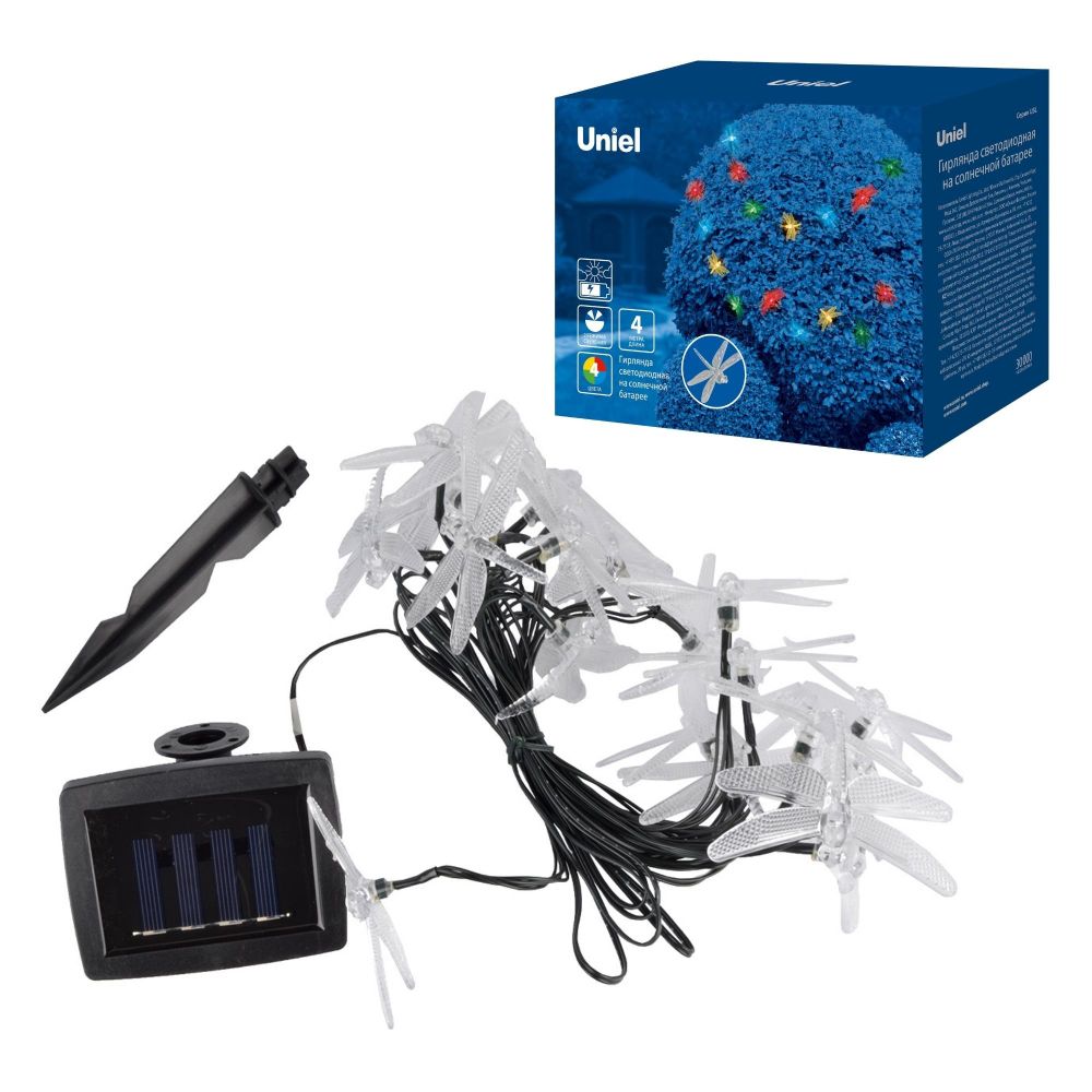 USL-S-123-PT4000 Садовая гирлянда на солнечной батарее Dragonflies. Серия Special