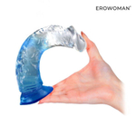 Синий гибкий фаллоимитатор - 20,5 см. (Цвет: синий)