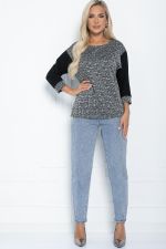 Блуза Греческие мотивы (черно-серая) Б11292 LT Collection