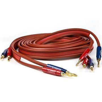 Готовый акустический кабель Van den Hul The Magnum Hybrid 2х3м с разъемами BERRI "банан". Цвет: красный