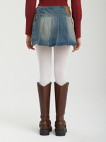 Юбка Low-waist Unblalnce Denim Pleats Mini