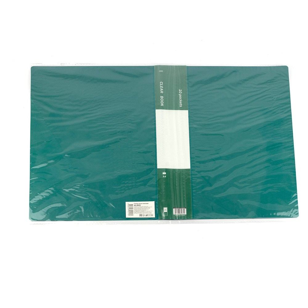 Папка с 10 вкладышами, А4, 10мм, 400 мкм, Alingar, пластик, матовые цвета ассорти