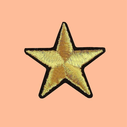 Термоаппликация звёздочка 3,7*3,7см , золотой