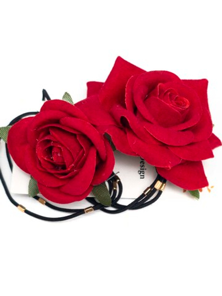 Набор из двух резинок Pankigno Design с бархатными розами