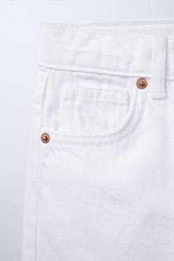 ZARA ДЖИНСЫ STRAIGHT-LEG, БЕЛЫЙ