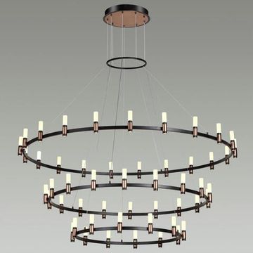 5009/204L L-VISION ODL23 541 матовый черный/ ант.бронза/белый/металл/акрил Люстра LED 204W 4000K 8074Лм CANDEL