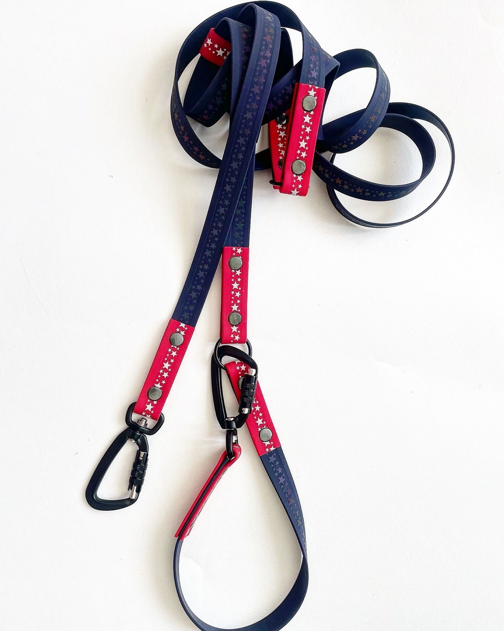 Перестежка для собак из биотана светоотражающие звезды, 20 мм, 3 м